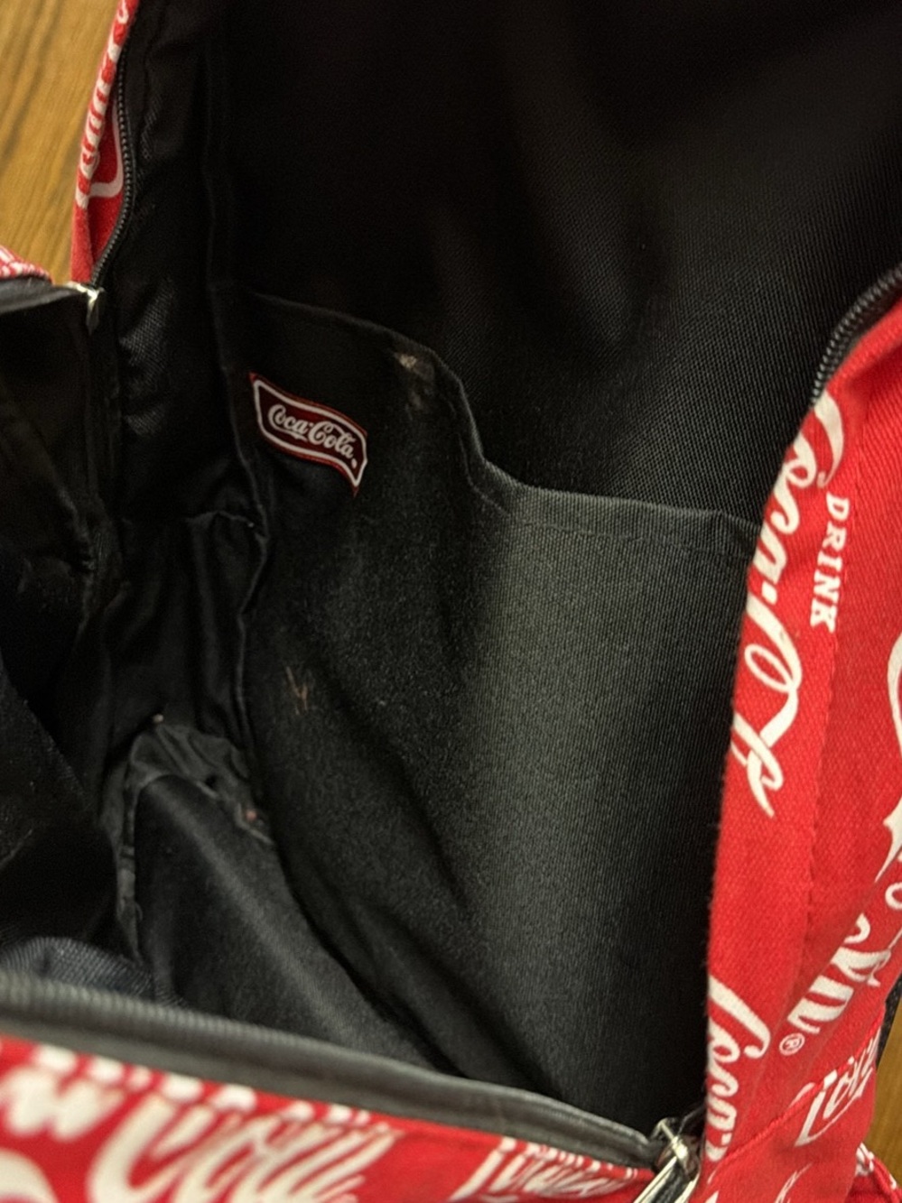 Coca-Cola Red and White Logo Print Backpack - Picture 6 of 6